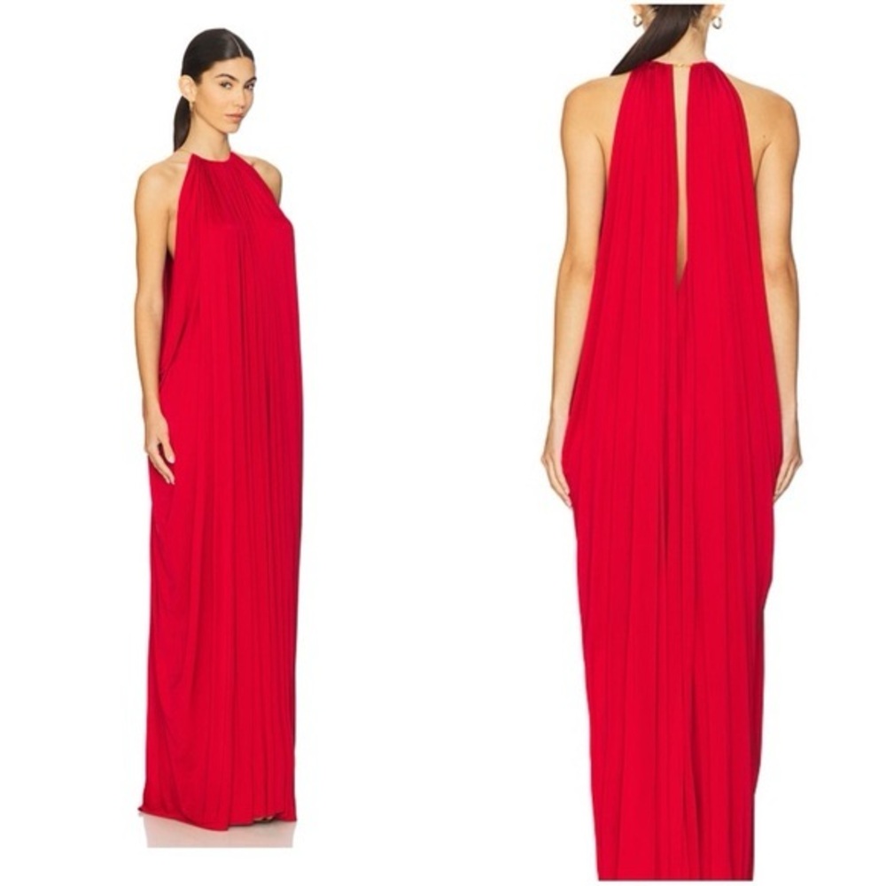 Ronny Kobo Collection Vibrant Red Backless Dress Lucas Cherry Cola Size M
